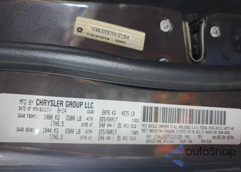 2015 Jeep Compass Latitude from USA, damaged, VIN 1C4NJDEB7FD121324